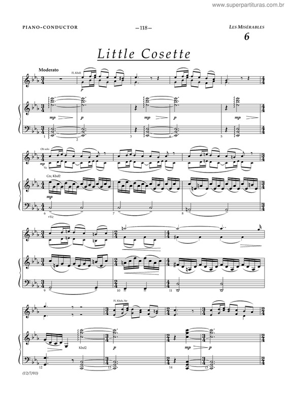 Partitura da música Little cosette