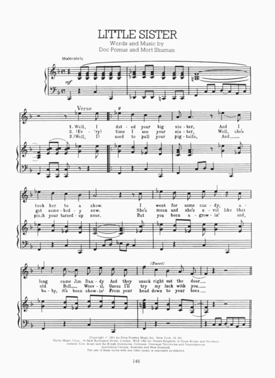 Partitura da música Little Sister v.4