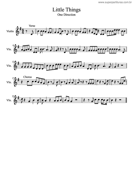 Partitura da música Little Things v.2