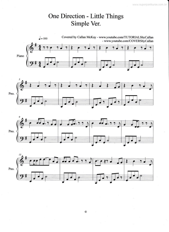 Partitura da música Little Things