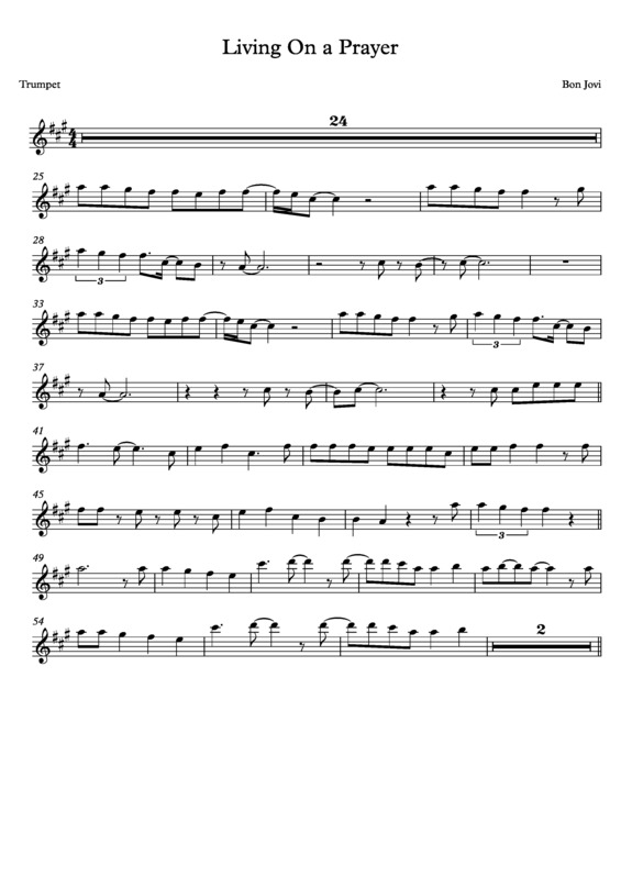 Partitura da música Livin´ On A Prayer v.10