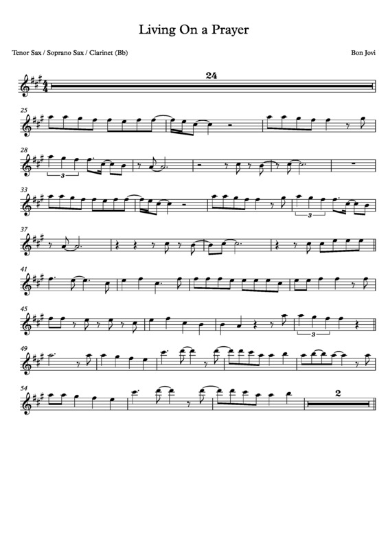 Partitura da música Livin´ On A Prayer v.7