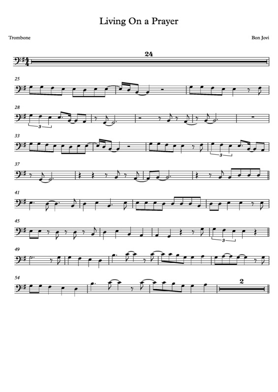 Partitura da música Livin´ On A Prayer v.9