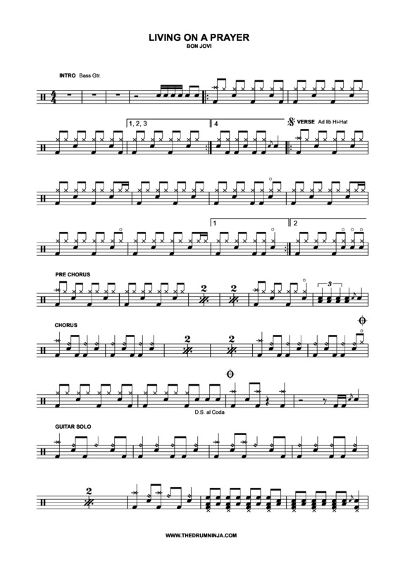 Partitura da música Livin On A Prayer