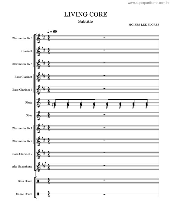 Partitura da música Living Core