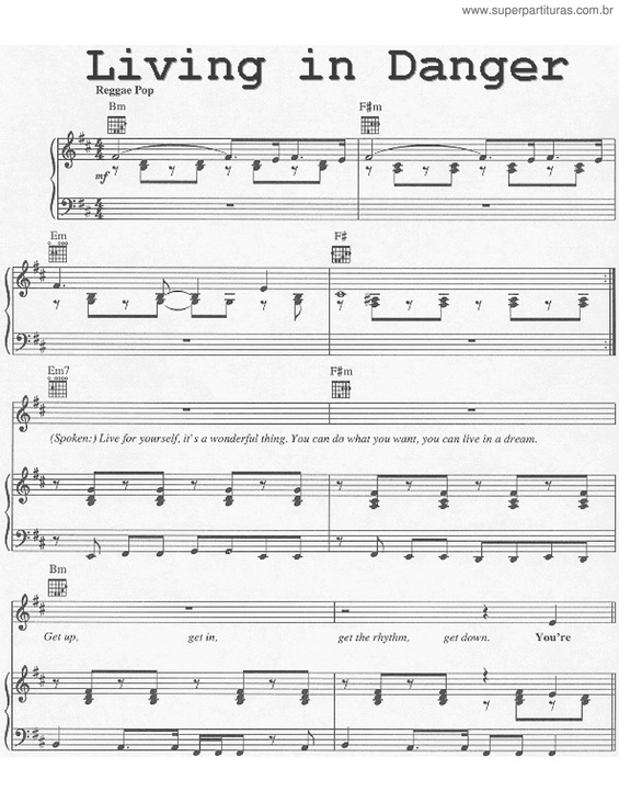 Partitura da música Living In Danger