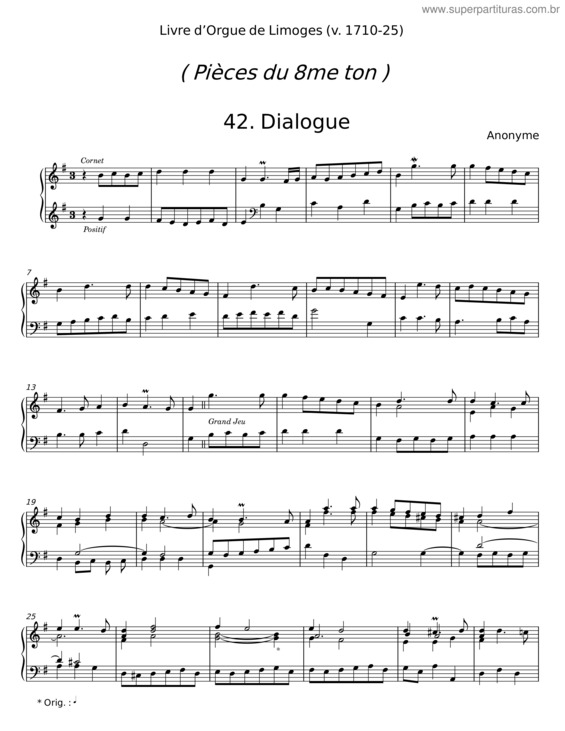 Partitura da música Livre D`Orgue De Limoges