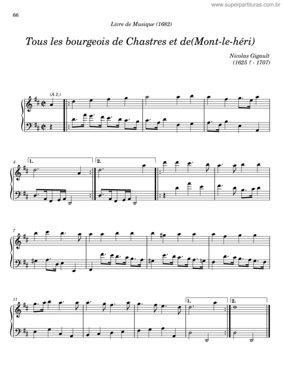 Partitura da música Livre De Musique Dédié À La Très Sainte Vierge – Nicolas Gigault