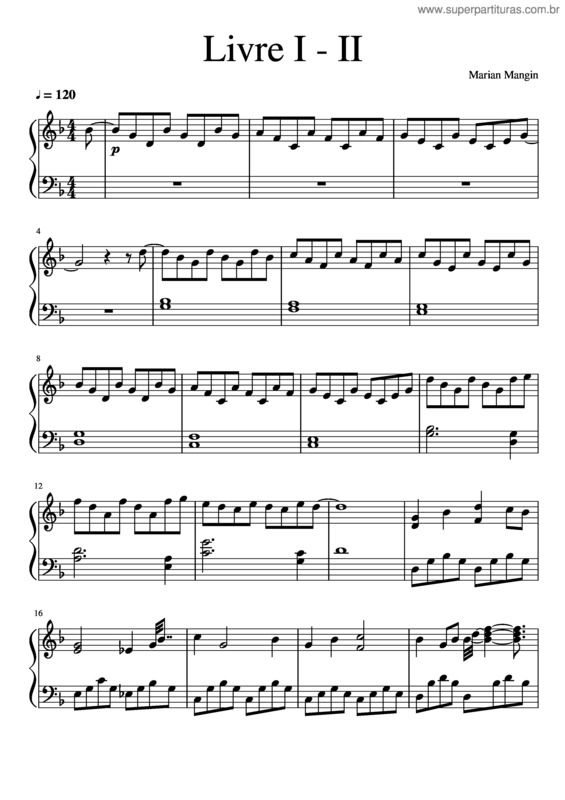 Partitura da música Livre I – Ii