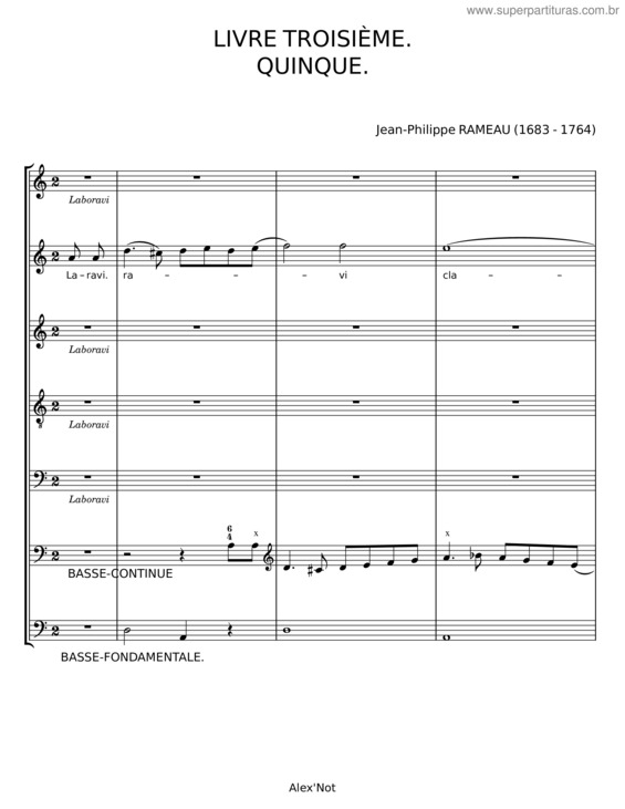 Partitura da música Livre Troisième – Jean–Philippe Rameau