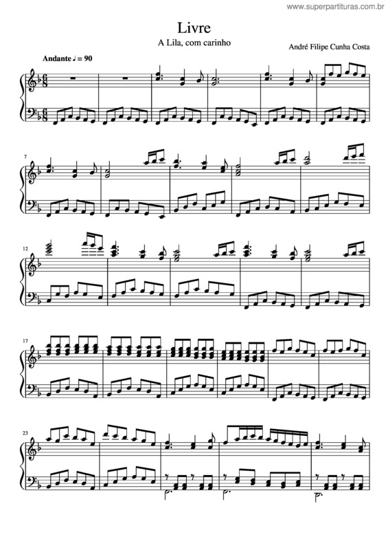 Partitura da música Livre v.2