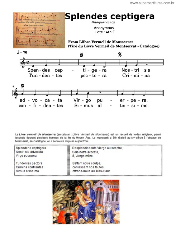 Partitura da música Livre Vermeil De Montserrat – 7 Splendes Ceptigera  Musescore