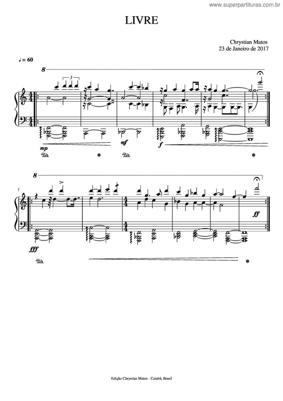 Partitura da música Livre