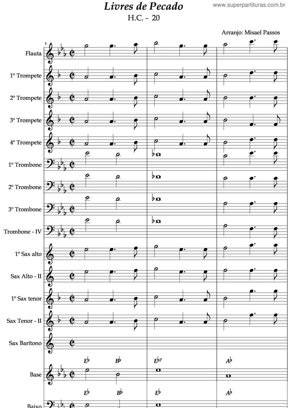 Partitura da música Livres de Pecado - 20 HC