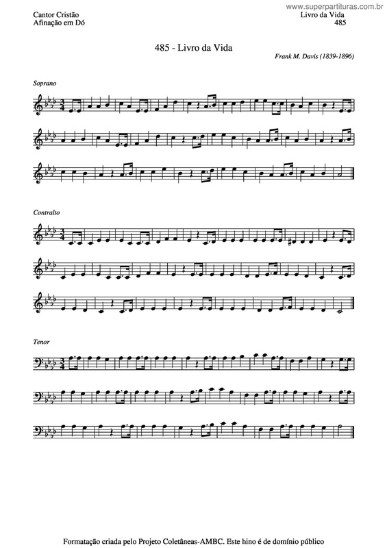 Partitura da música Livro Da Vida v.2