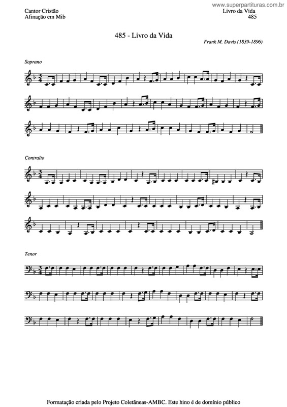 Partitura da música Livro Da Vida v.4