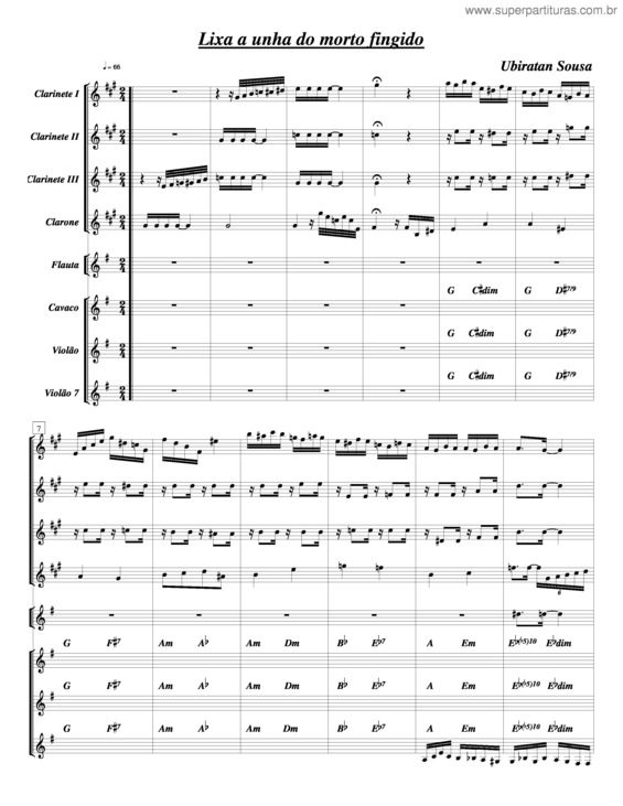 Partitura da música Lixa A Unha Do Morto Fingido