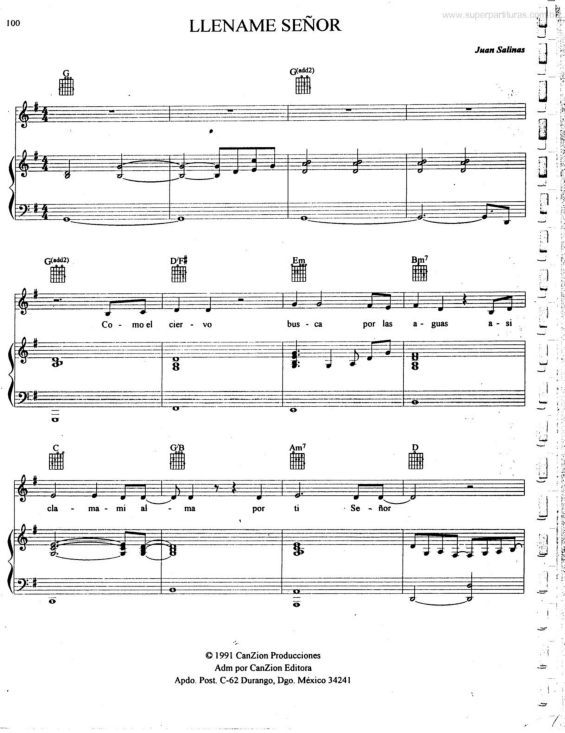 Partitura da música Llename Señor