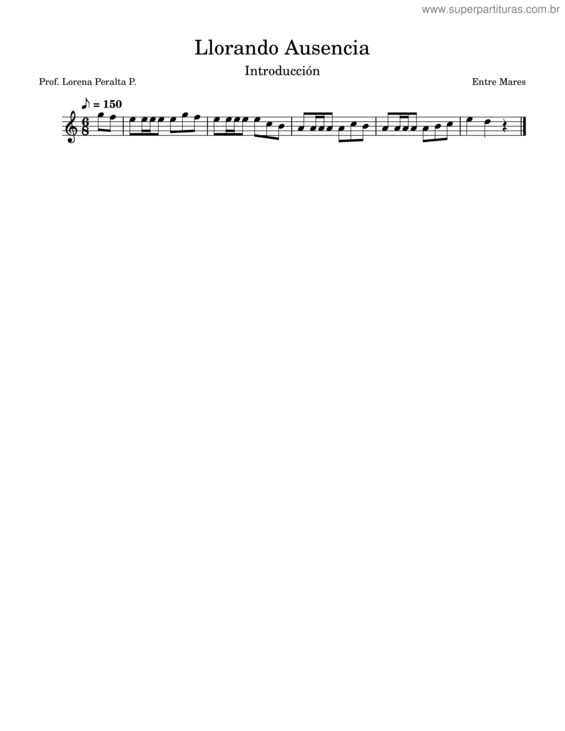 Partitura da música Llorando Ausencia