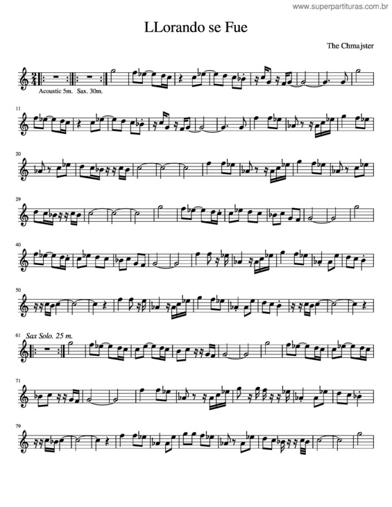 Partitura da música Llorando Se Fue v.3
