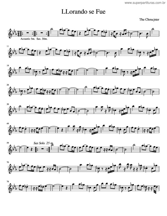 Partitura da música Llorando Se Fue v.4