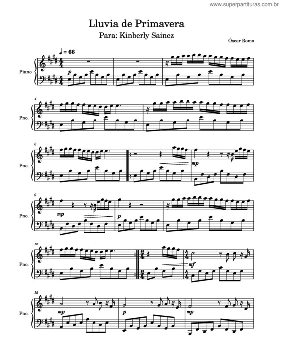 Partitura da música Lluvia De Primavera