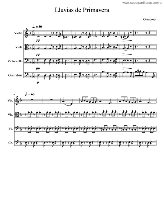 Partitura da música Lluvias De Primavera