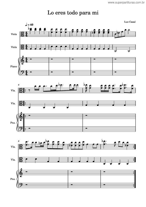 Partitura da música Lo Eres Todo – Luz Casal