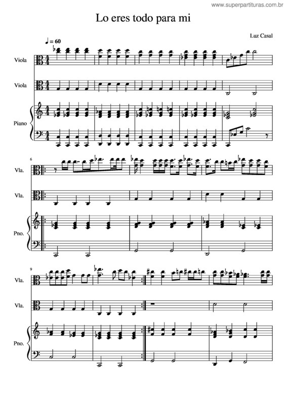 Partitura da música Lo Eres Todo Para Mi Con Piano