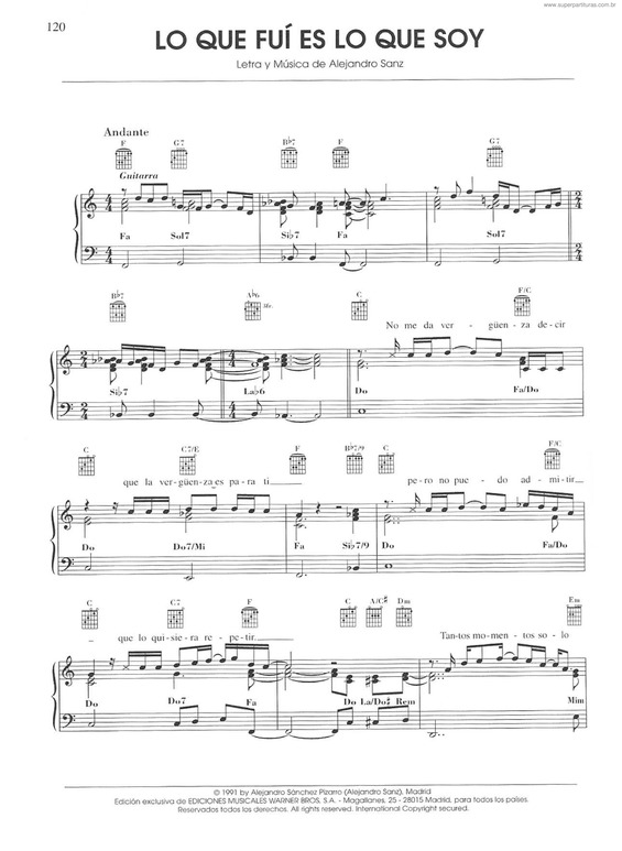 Partitura da música Lo Que Fui Es Lo Que Soy v.2