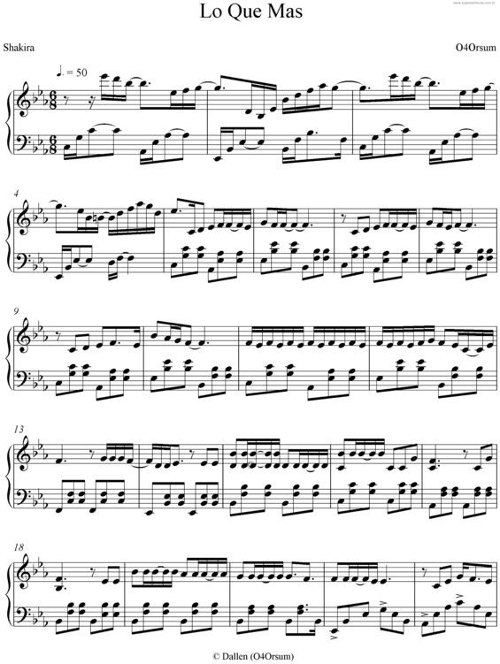 Partitura da música Lo Que Más