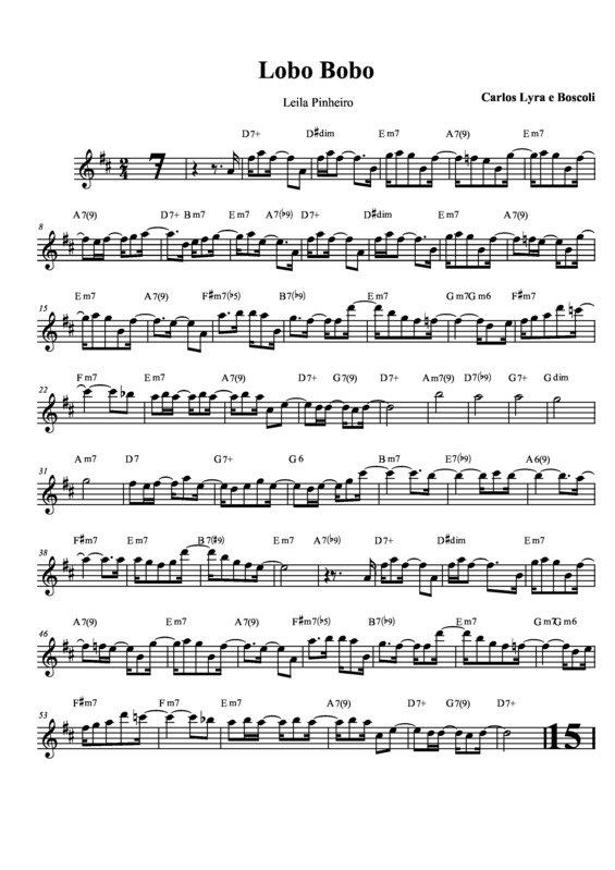 Partitura da música Lobo Bobo v.3