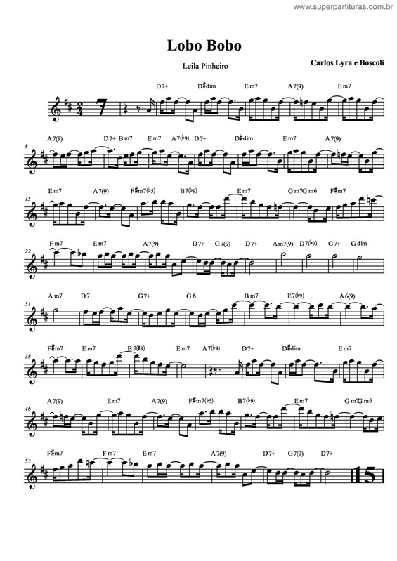 Partitura da música Lobo Bobo v.4