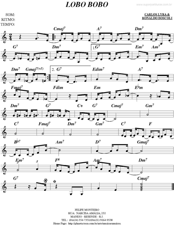 Partitura da música Lobo Bobo