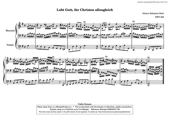 Partitura da música Lobt Gott, ihr Christen allzugleich