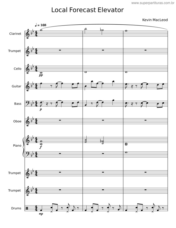 Partitura da música Local Forecast Elevator – Kevin Macleod