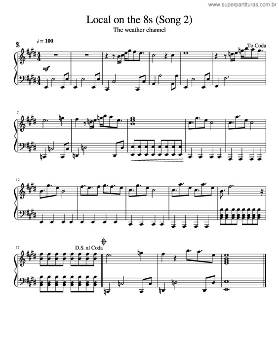 Partitura da música Local On The 8S
