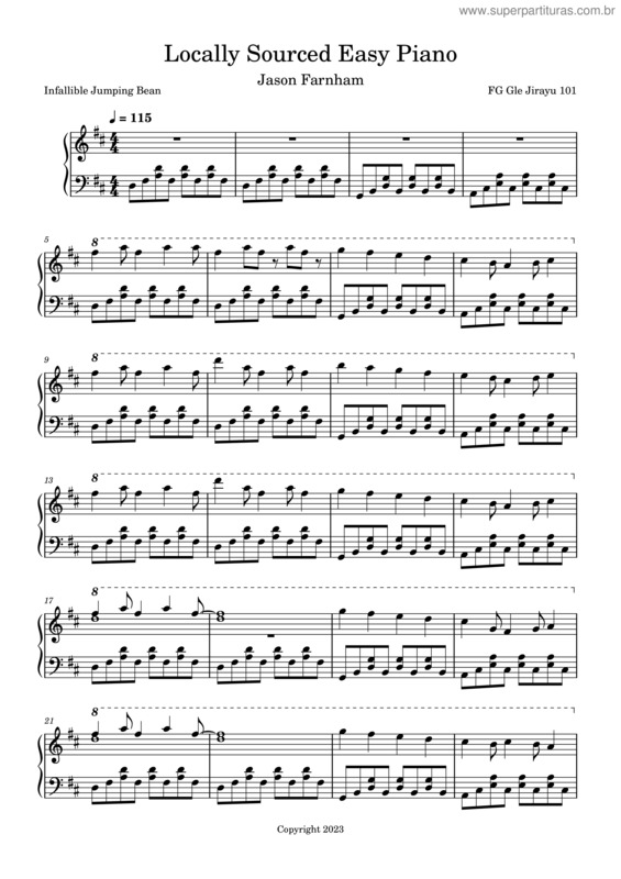 Partitura da música Locally Sourced – Jason Farnham Easy Piano