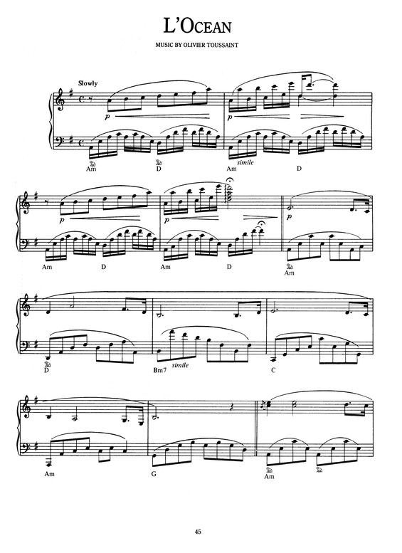 Partitura da música LOcean