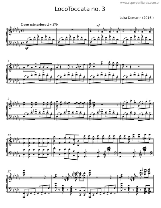 Partitura da música Loco Toccata No. 3