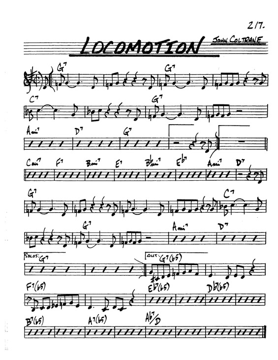 Partitura da música Locomotion