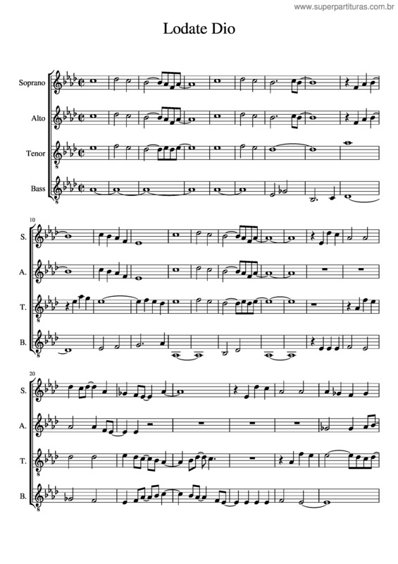 Partitura da música Lodate Dio