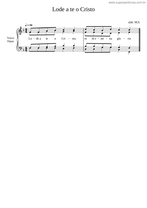 Partitura da música Lode A Te O Cristo v.4