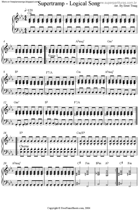 Partitura da música Logical Song v.3