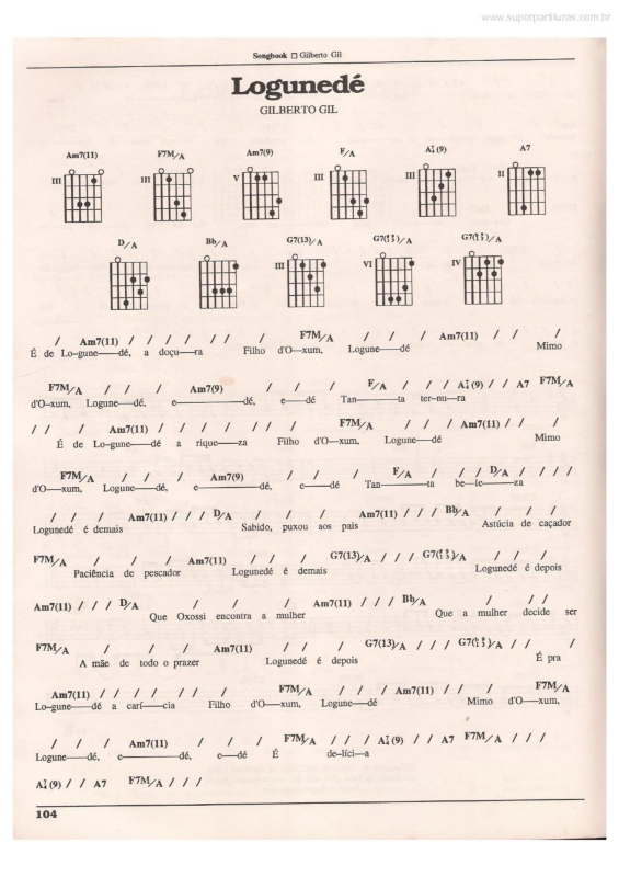 Partitura da música Logunedé