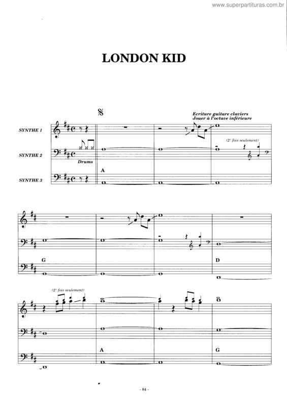 Partitura da música London Kid