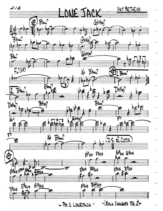 Partitura da música Lone Jack v.3