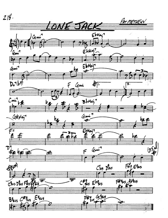 Partitura da música Lone Jack