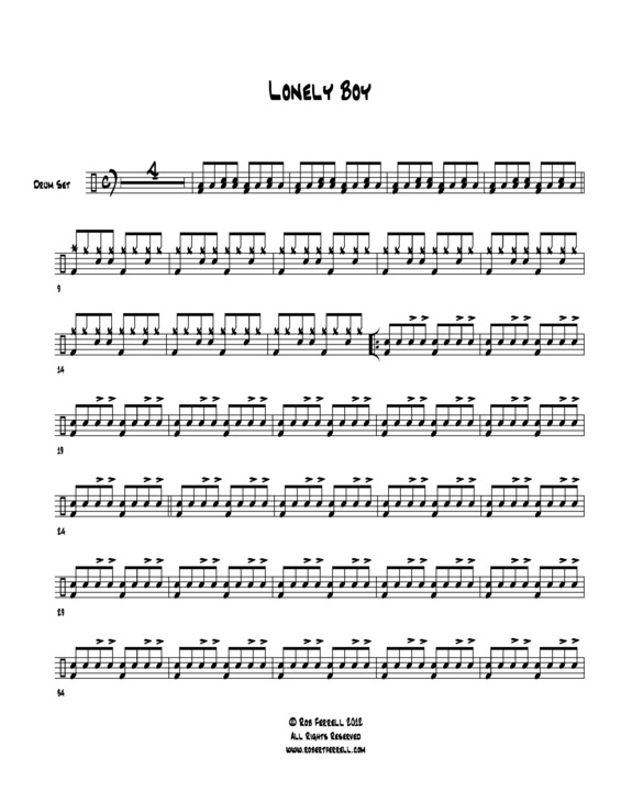 Partitura da música Lonely Boy