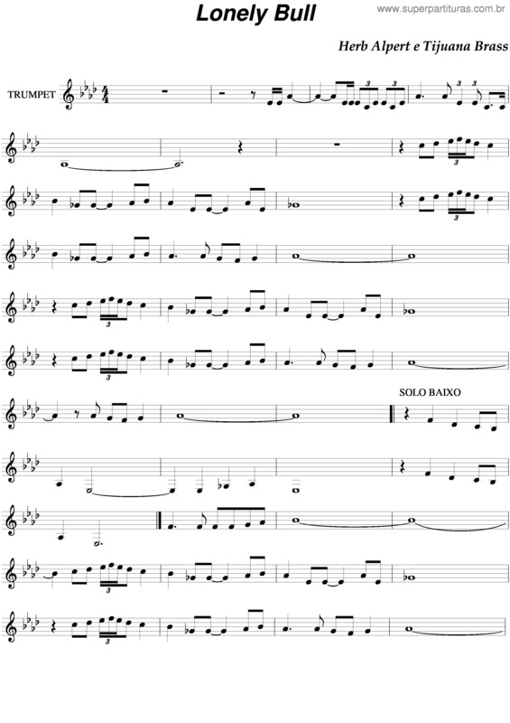 Partitura da música Lonely Bull